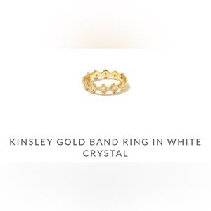 Kendra Scott KINSLEY Gold Band Ring in White Crystal
